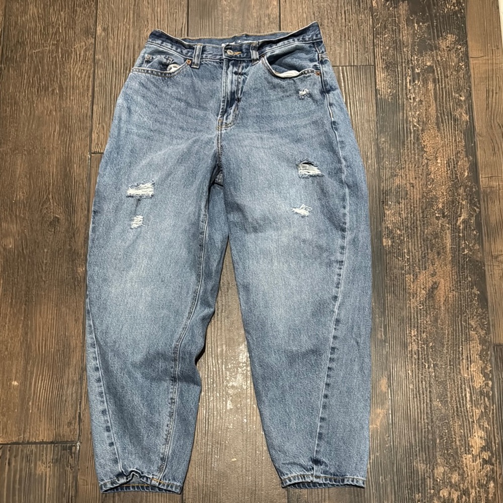 Old Navy Blue Boyfriend Jeans Relaxed Fit Distressed